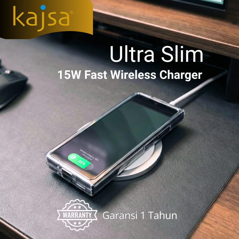 KAJSA Fast Charger Ultra Slim 15W Minimalis untuk Android Xiaomi IPhone Estetik Charger
