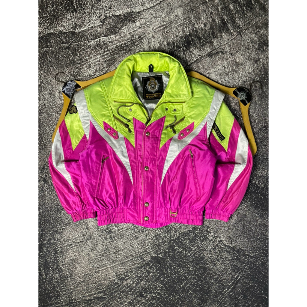 VINTAGE RACING CROP  RARE AITEM || DESCENTE  || COLOUR BLOCK JARANG TERJADI