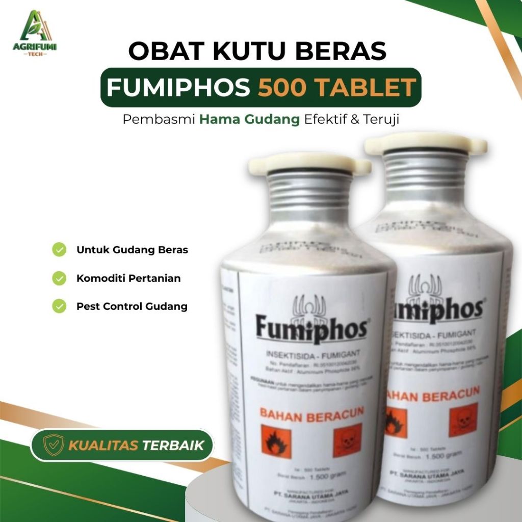 Obat Kutu Beras Fumigasi FUMIPHOS 500 Tablet Pembasmi Hama Gudang Pest Control Komoditi