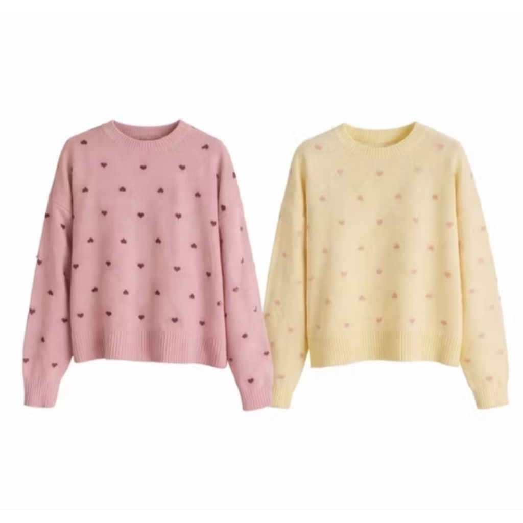 SWEATER RAJUT || MINI LOVE SWEATER RAJUT WANITA