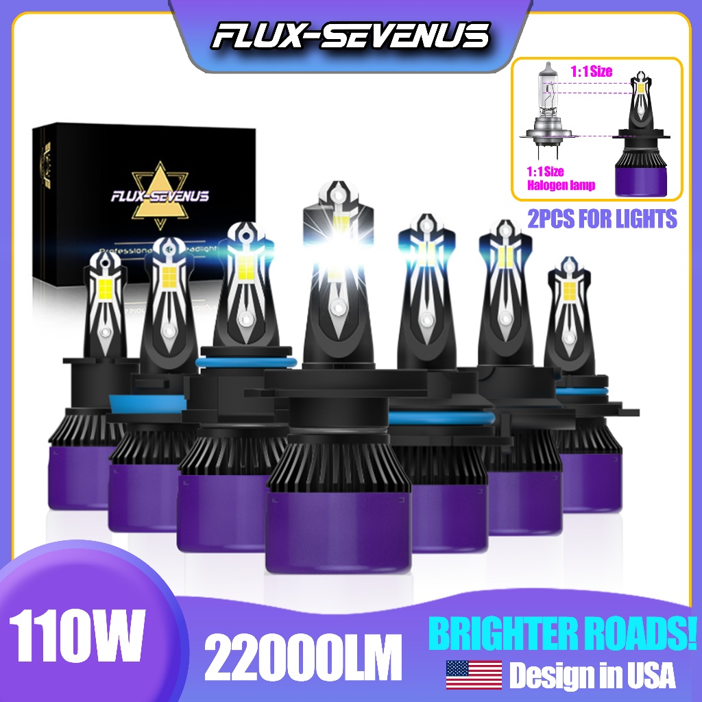 Flux-Seven US 22000LM Bohlam LED Kuning Bohlam LED H4 H7 H11 H8 Lampu Kabut Mobil Super Terang HB4