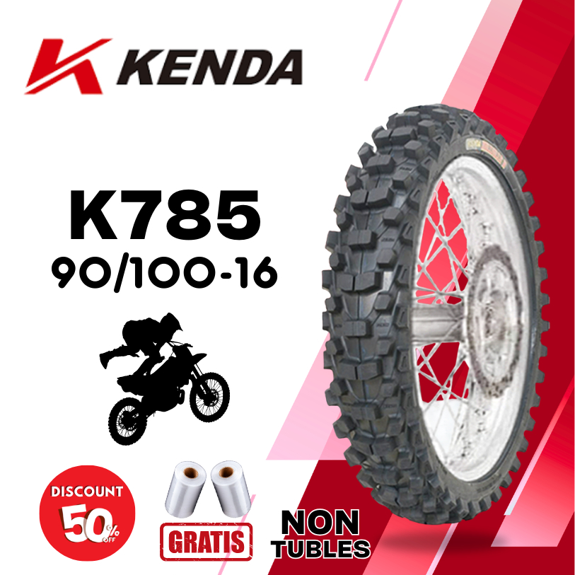 BAN MOTOR TRAIL KENDA K785 90/100 RING 16 NON TUBELESS ORIGINAL