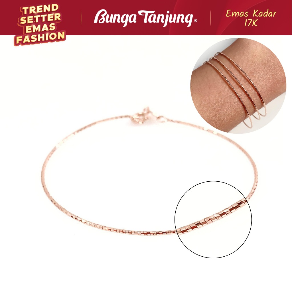 GELANG EMAS CHOKER SILK LINE - EMAS 17K - BUNGA TANJUNG GOLD