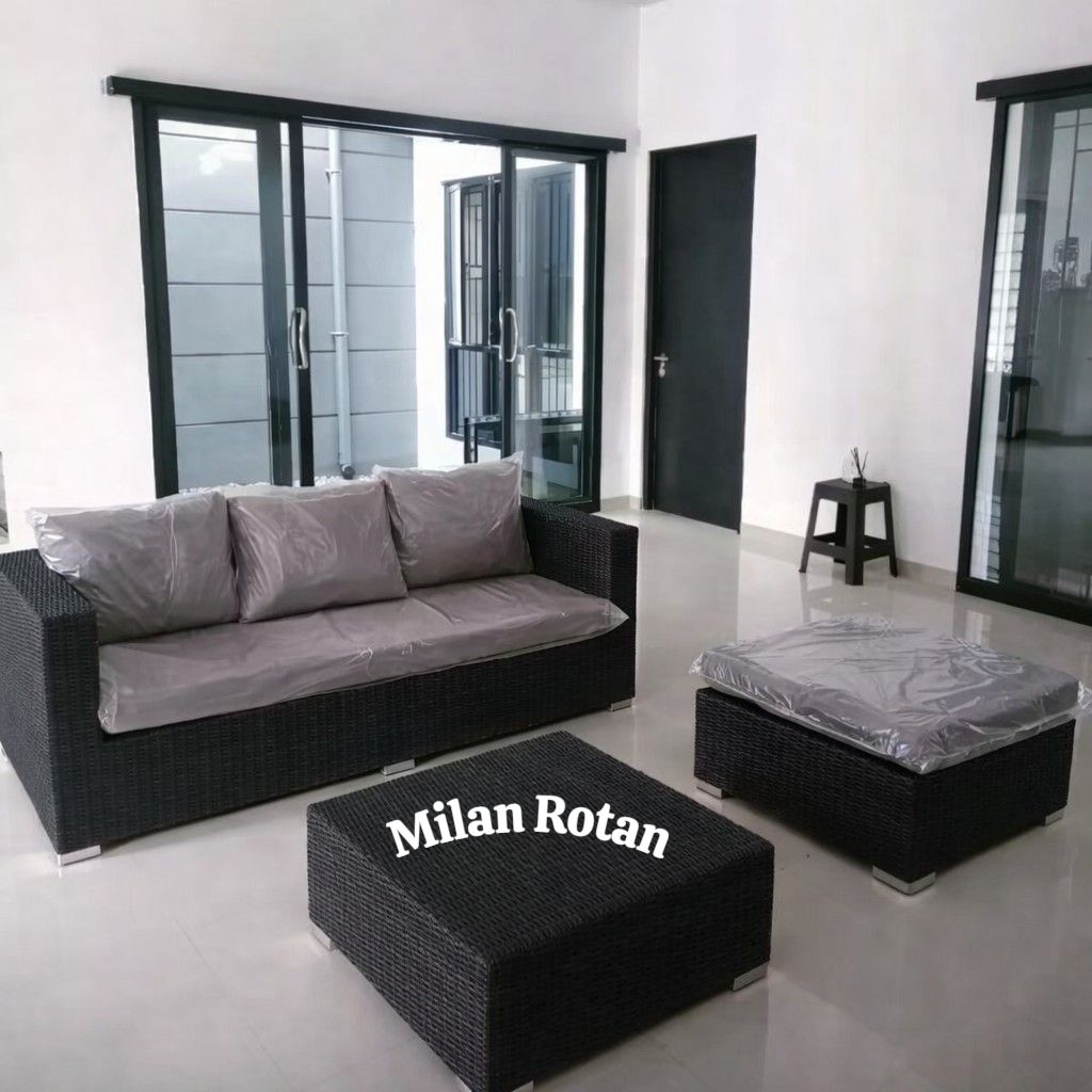 Kursi Sofa L Minimalis Rotan Sintetis