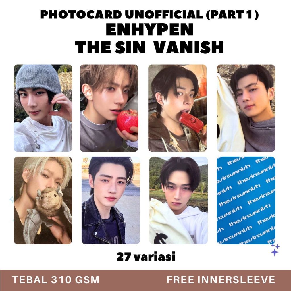 Photocard Enhypen The sin vanish knife Enhypen Photocard Unofficial kpop jake jay sunghoon
