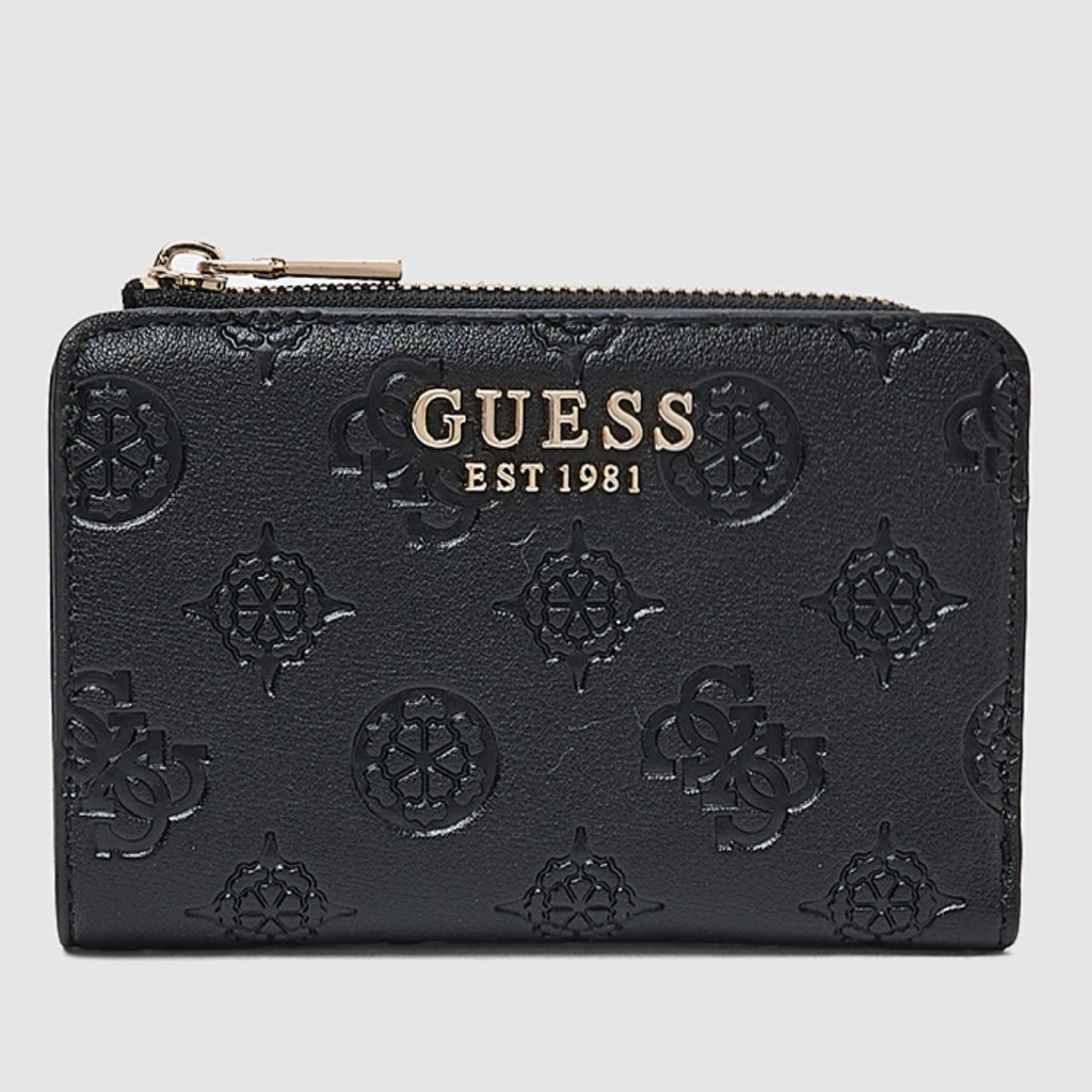 Guess Phoebe Small Wallet - Black Embossed Dompet Original