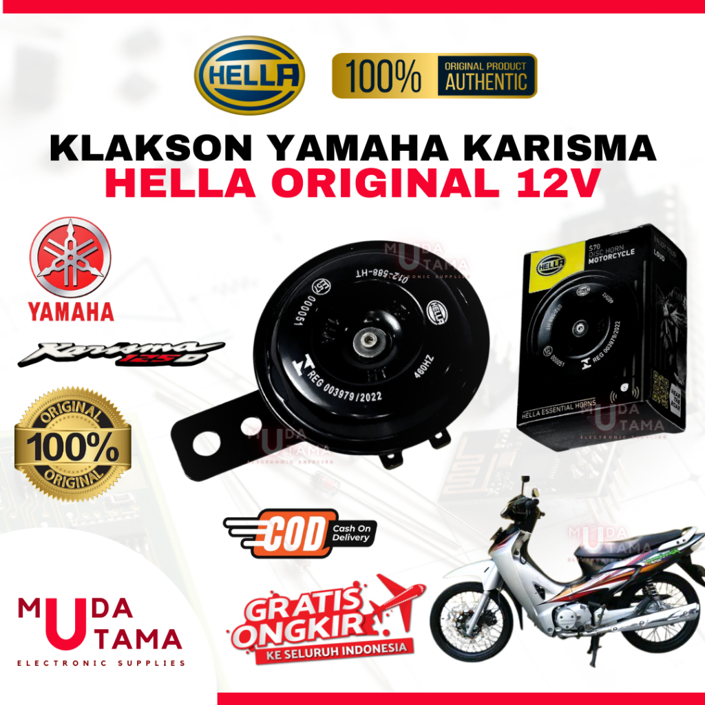 Klakson YAMAHA KARISMA - ORIGINAL HELLA | Klakson Motor YAMAHA KARISMA | Klakson KARISMA Original HE