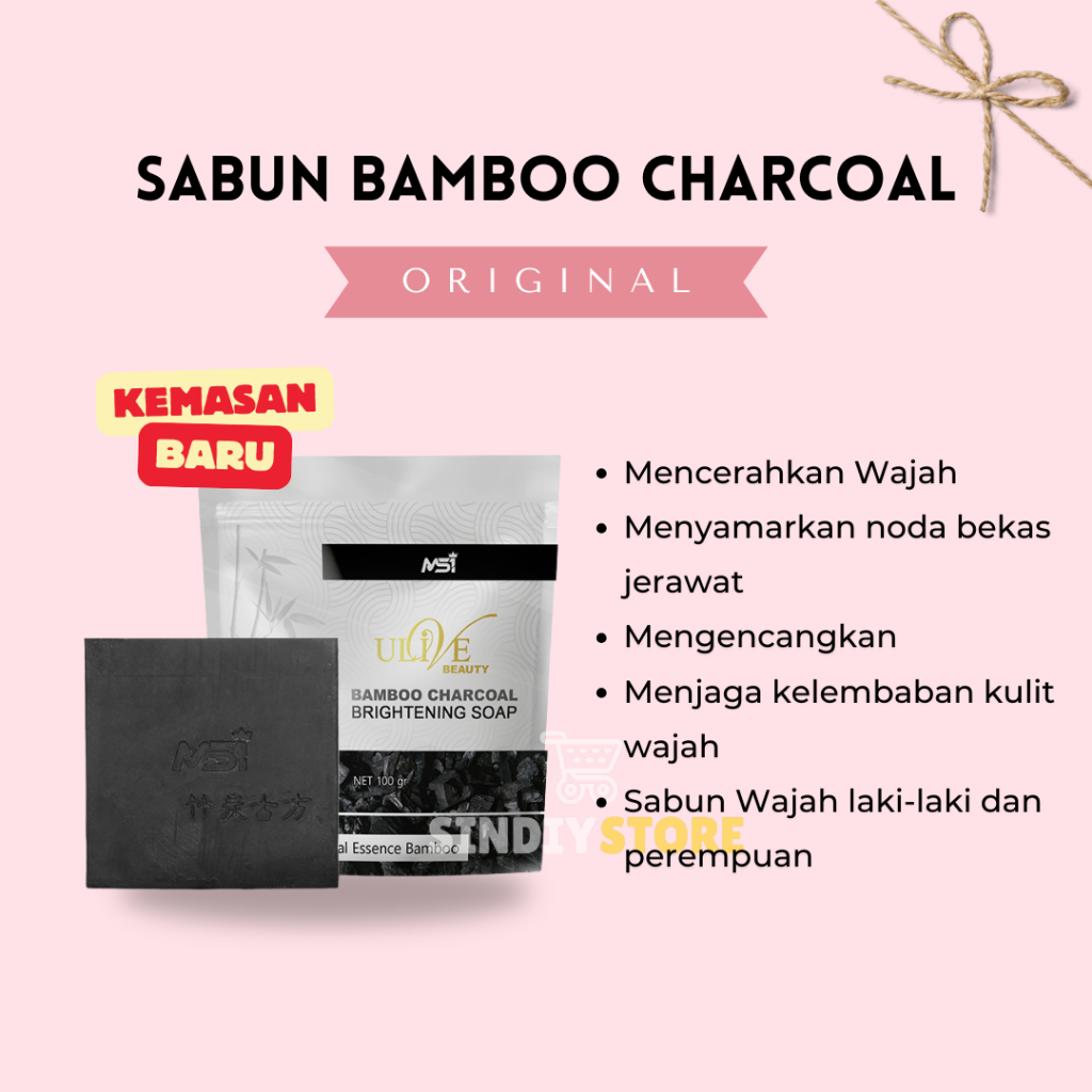 Bamboo Charcoal Brightening Soap Sabun Bamboo Charcoal MSI Sabun Bambu ORIGINAL ASLI 100gr