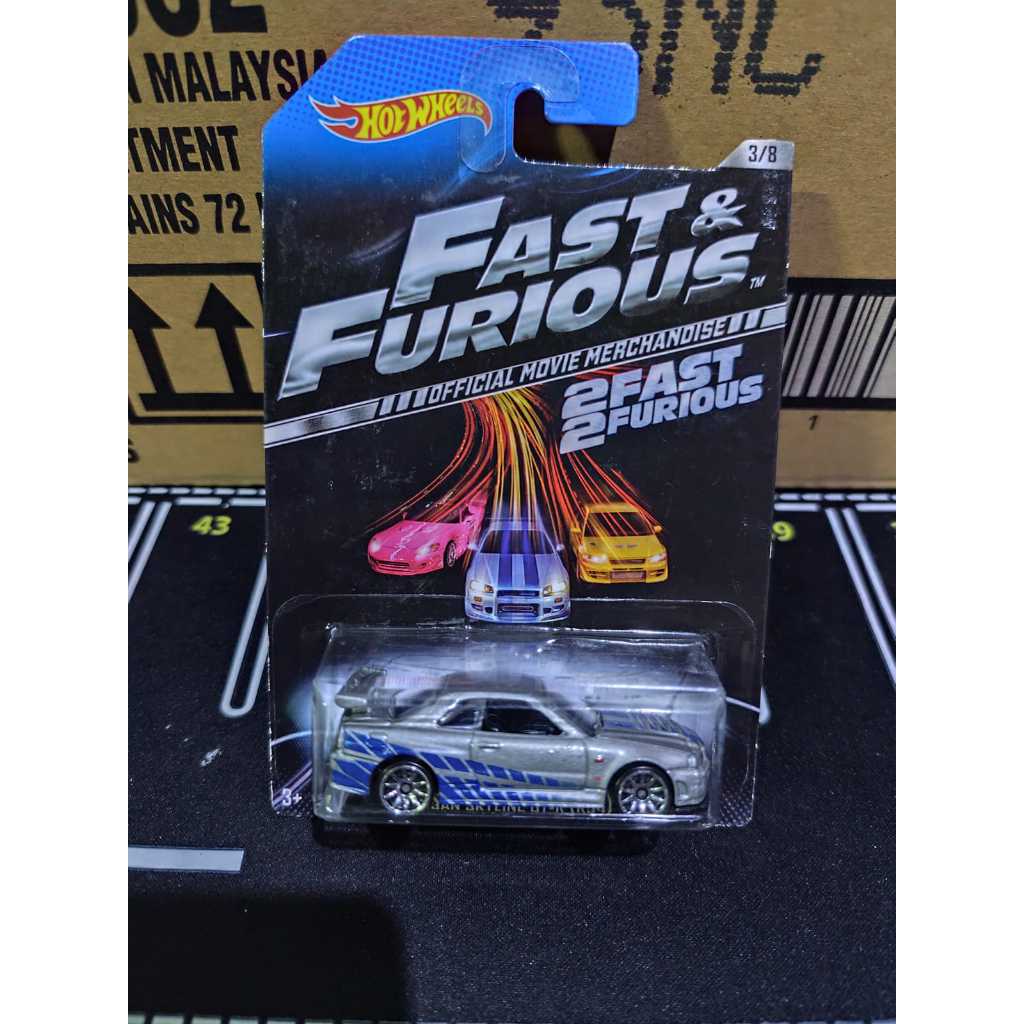 Hot wheels card lama Official Movie Merchandise Nissan Skyline GT-R (R34) Silver