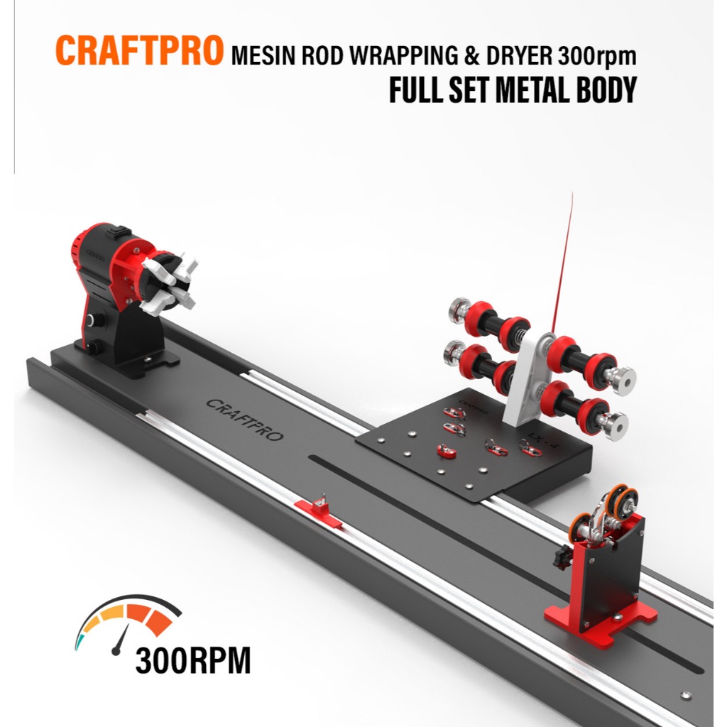 Mesin Rod Wrapper & Dryer Joran 2in1 – Speed 300RPM - Full Set