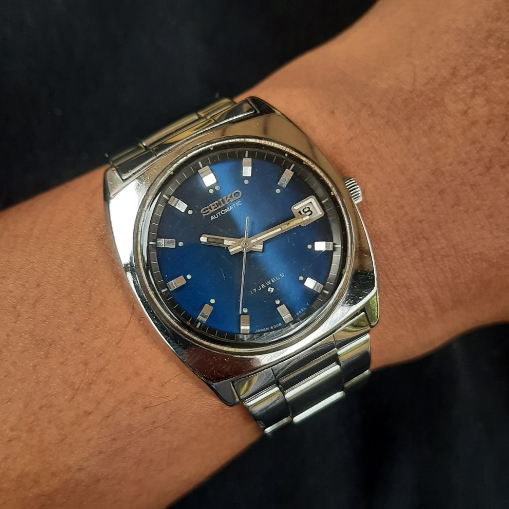 SEIKO CALIBER 6308  AUTOMATIC BLUE DIAL VINTAGE RARE ITEM ORIGINAL