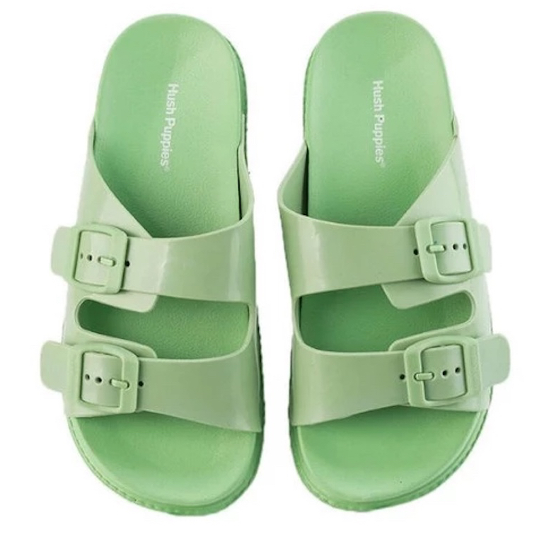 PSPGN.CO | original branded hush puppies peyton double buckle sandal wanita slide