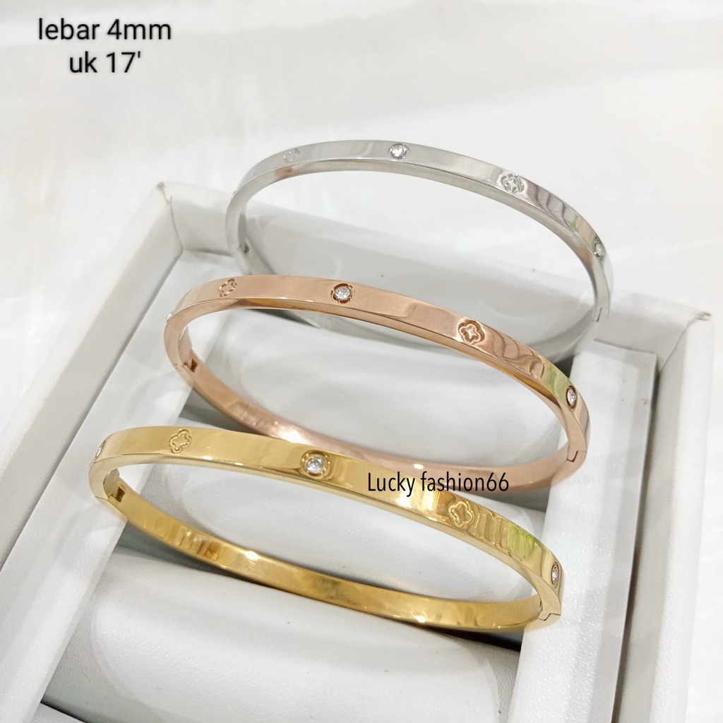 Gelang bangle titanium lebar 4mm uk 17