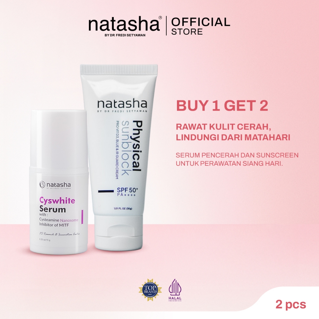 B1G2 Natasha Cyswhite Serum + Physical Sunscreen