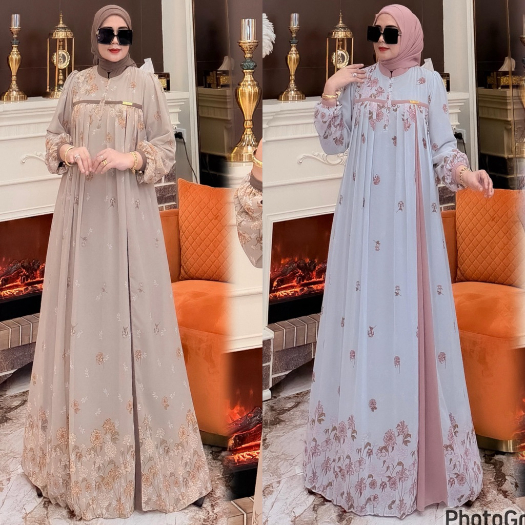 NEW SYAFEERA DRESS SET HIJAB BY ELIS LEBELS TERBARU ORIGINAL GAMIS MOTIF TERBARU