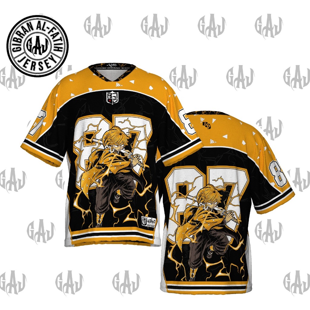 GAJ COD Kaos Jersey Premium Unisex Anime Demon Slayer Series Boxy | Hockey | Kartun