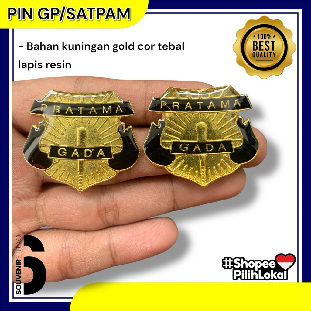 PIN GADA PRATAMA SATPAM KUALITAS PREMIUM LOGAM BESI TEBAL