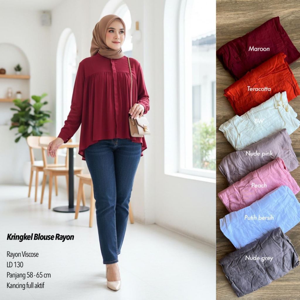 CRINCLE BLOUSE RAYON OVERSIZE LD ±130cm / CRINKLE BLOUSE RAYON