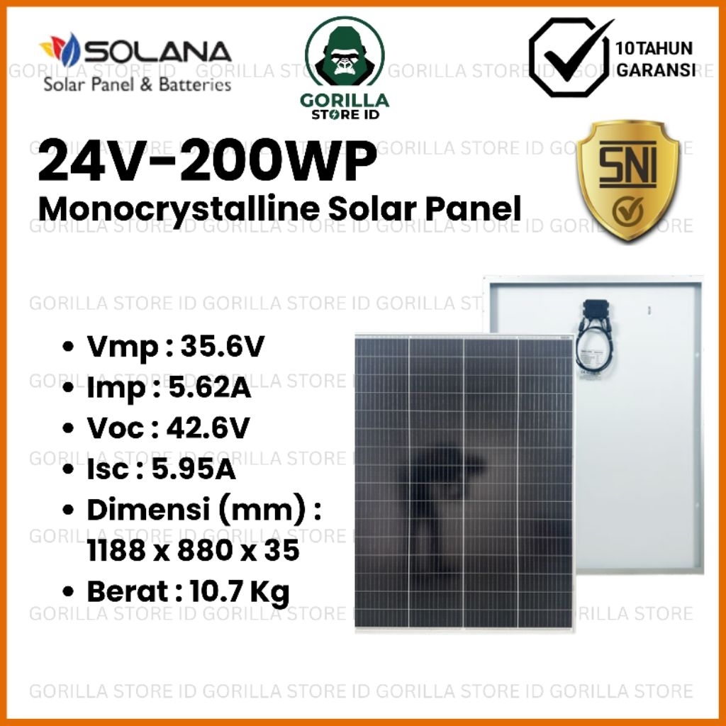 SOLAR PANEL 200WP SOLANA SOLAR CELL MONOCRYSTALLINE