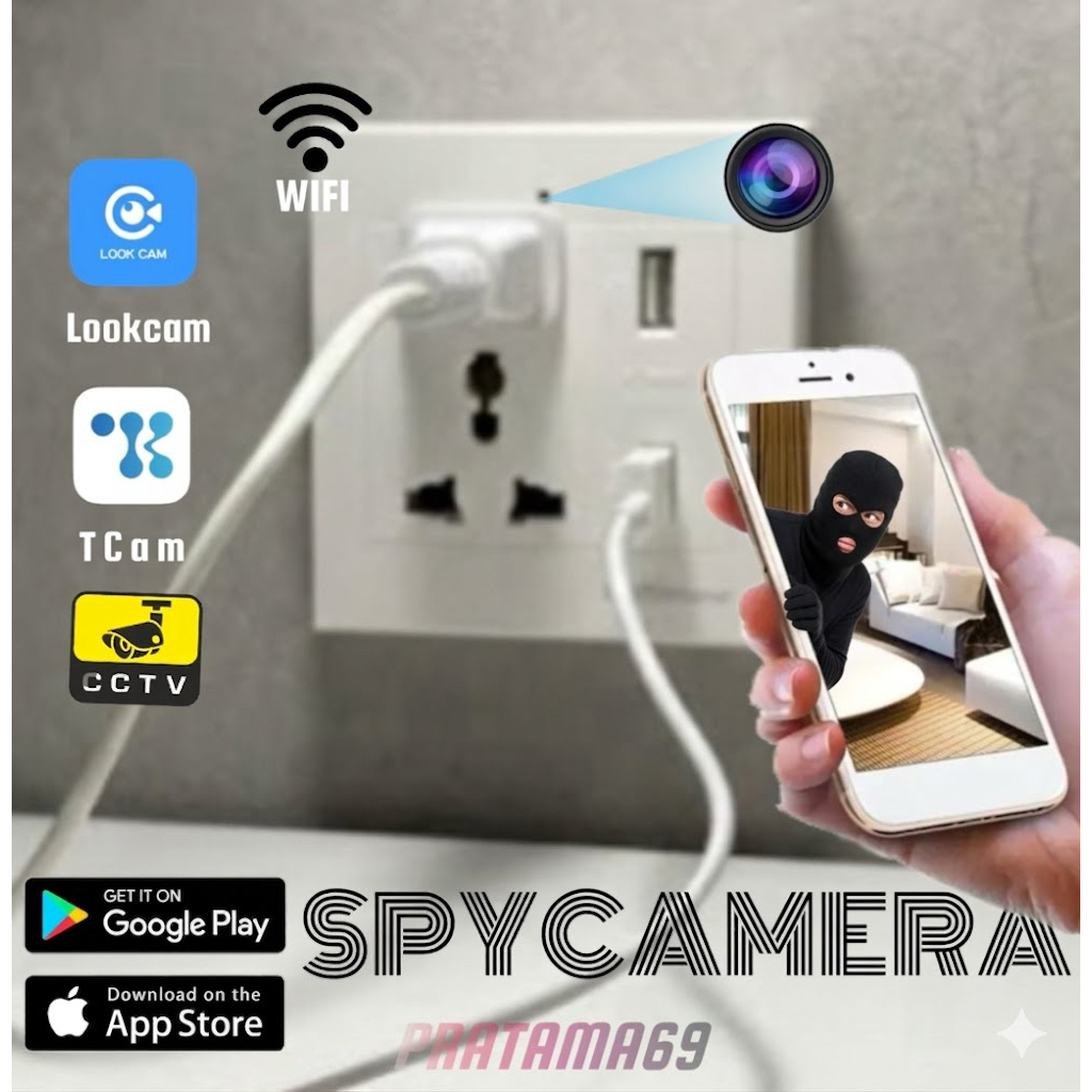 Kamera Wifi Stop Kontak Dinding Universal UK EU US 2 USB Por Spy Camera CCTV Tersembunyi Pantau Jara