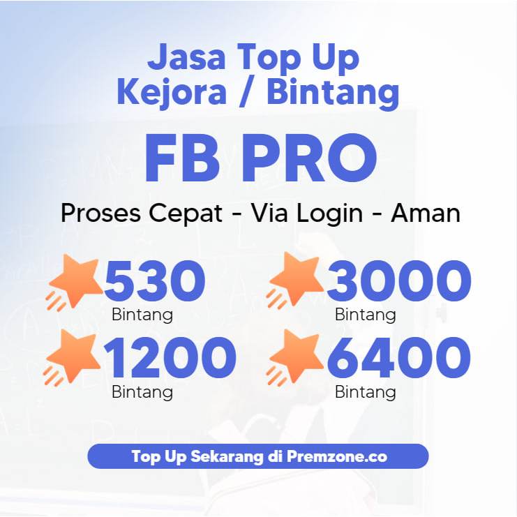 Jasa Top Up Kejora / Star / Bintang FB Pro Proses Kilat & Aman