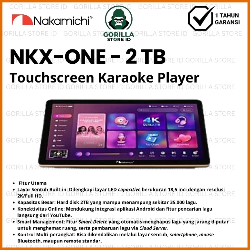 Nakamichi NKX-One 2 TB Touchscreen Karaoke Player