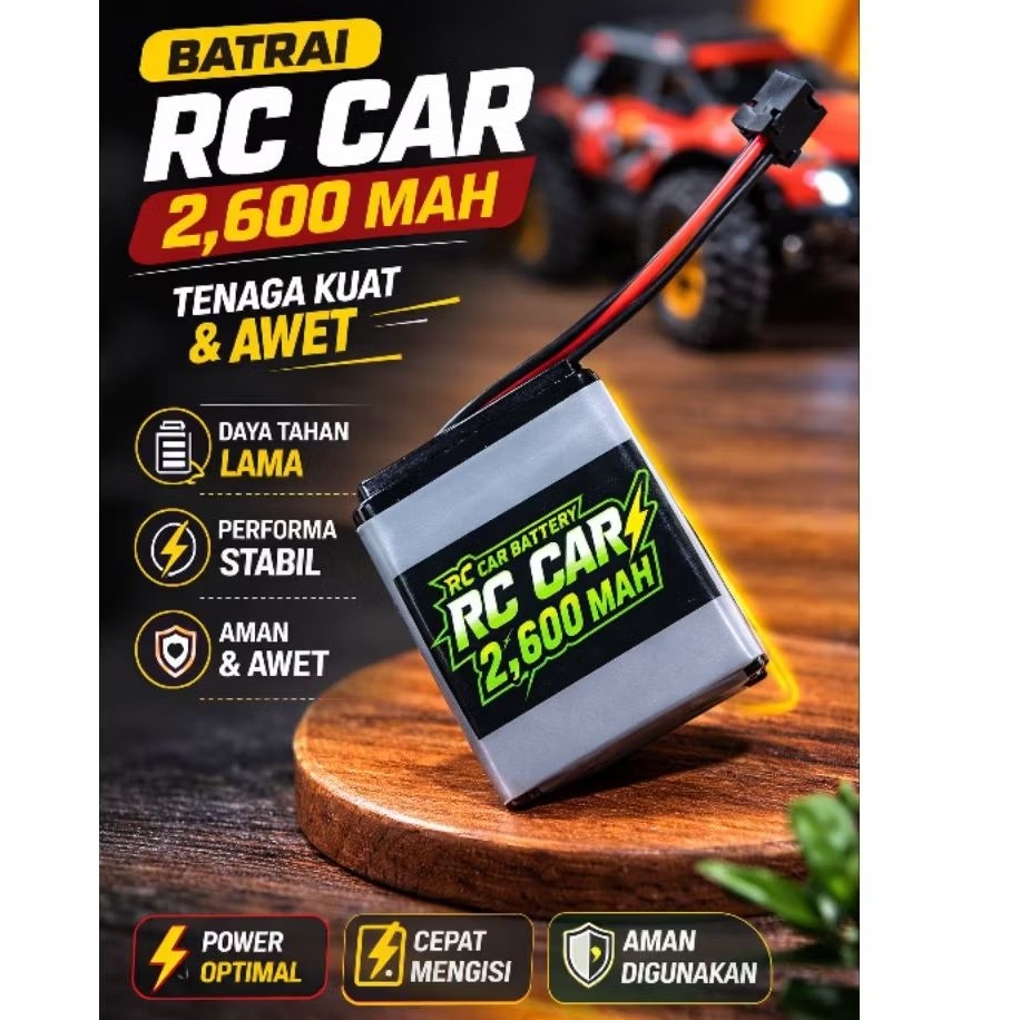 Batre RC Car 2600mAh 3.7V – Battery Mobil Remote Control Awet & Tahan Lama