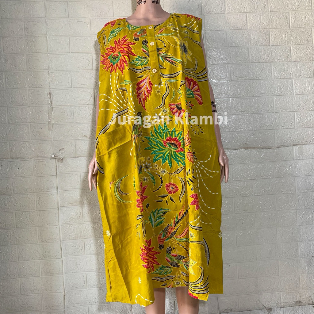 DASTER KENCANA UNGU TANPA LENGAN JUMBO LD 140 |DS 32 LABEL BIRU Busui Kancing Wanita Nyaman