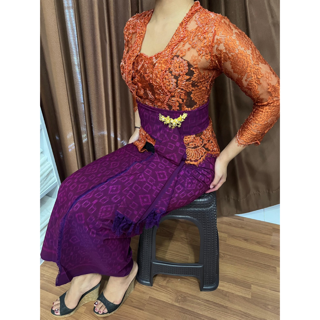 Kamen Endek Semi Mastuli Lasem Alam set selendang by sakahita kebaya