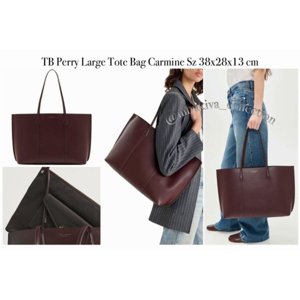 TB Perry Large Tote Bag Carmine