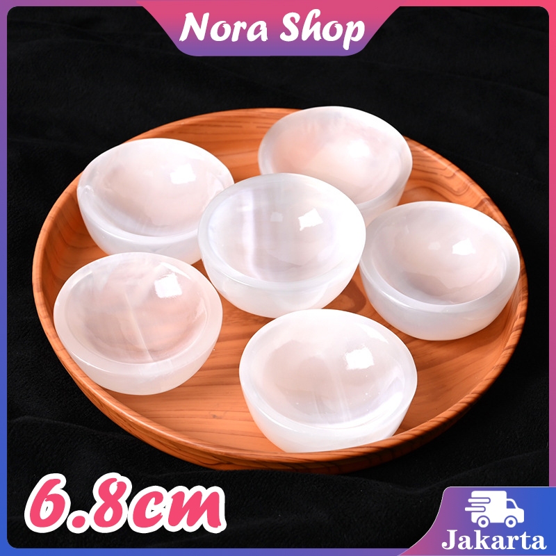 Selenite Mangkok Media Pembersih Crystal Marocco Selenite Bowl