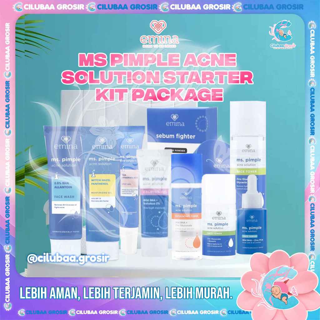EMINA Ms Pimple Acne Solution Series || Face Wash Toner Serum Moisturizing  Spot Gel Ms.Pimple
