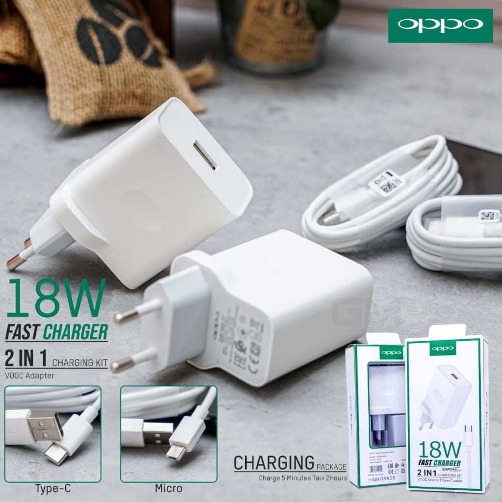 Original Charger Type C Fast Charging Oppo A16 A52 A53 A54 A92 A5 Casan Typ C Cas Hp CEPAT PENUH ORI