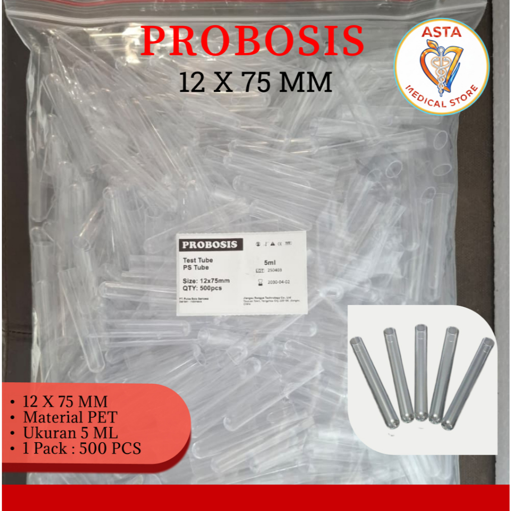 Probosis Tabung reaksi 12 x 75 mm / Test Tube PACK