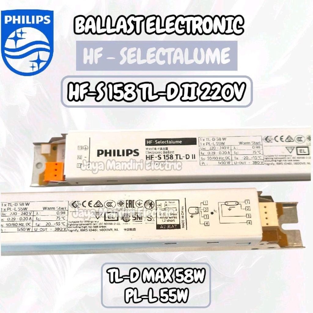 PHILIPS BALLAST ELECTRONIC HF-S HFS HF S 158 TL-D II 220-240V 54W 55W 58W TRAVO PHILIPS HFS158 HF-S1