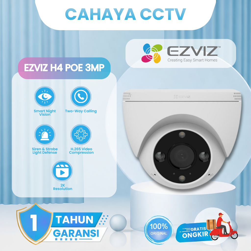EZVIZ H4 POE 3MP SMART POE SECURITY CAMERA OUTDOOR CCTV