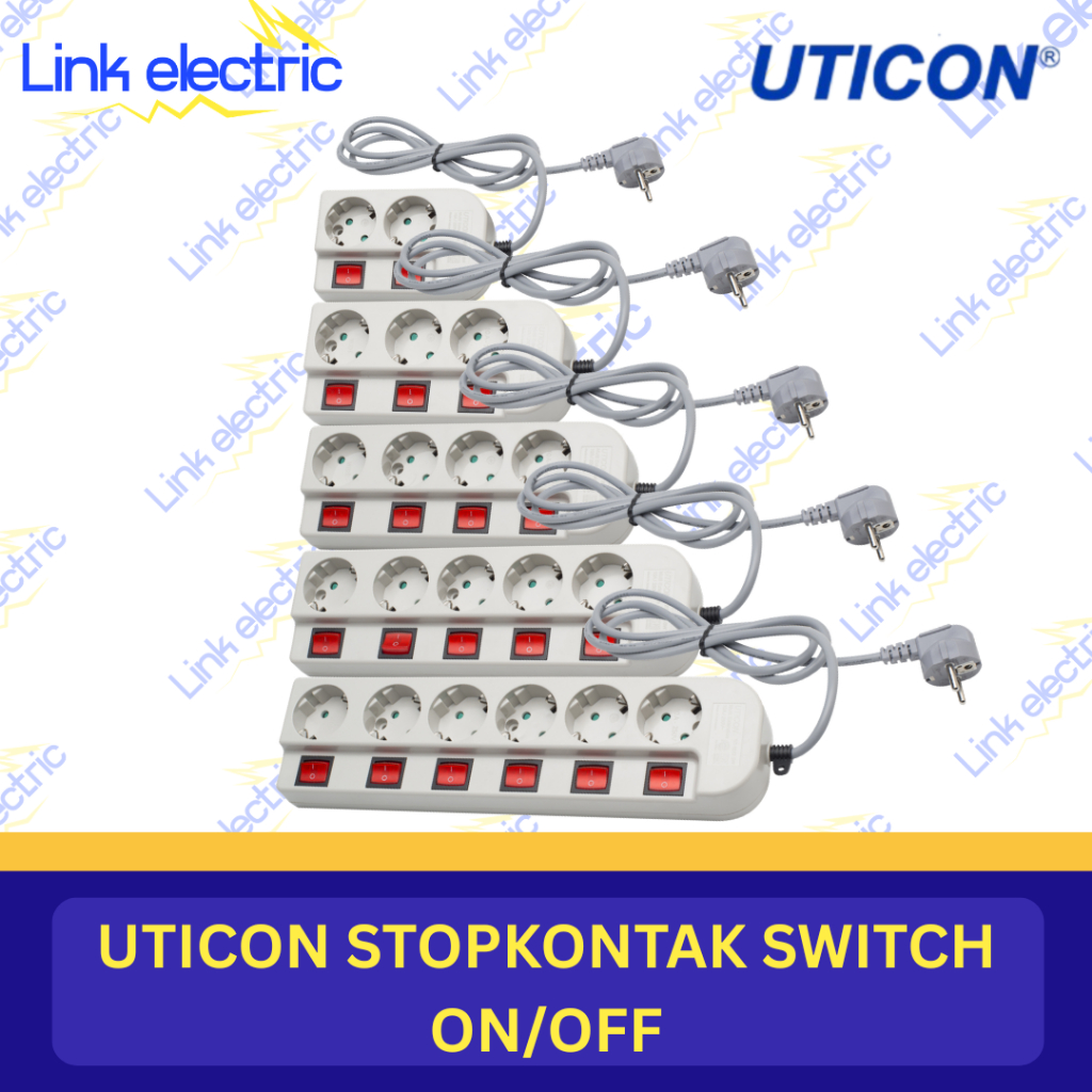 UTICON Stopkontak Dengan Switch On Off ST1282SW ST1382SW ST1482SW ST1582SW ST1682SW Material origina
