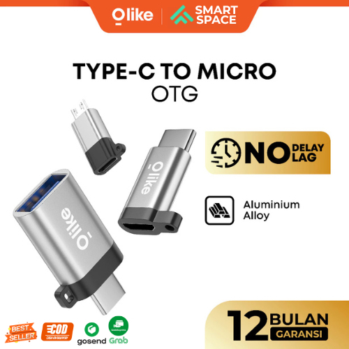 OLIKE Adapter OTG Tipe-C & Micro USB - Type-C ke Micro, Micro ke Type-C, USB ke Type C Metal | OTG01