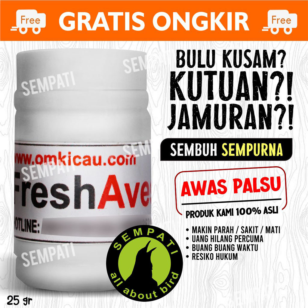 SEMPATI FRESH AVES OM KICAU OBAT BURUNG SAKIT BULU KUSAM JAMURAN MENGATASI KUTUAN GUREM PARASIT