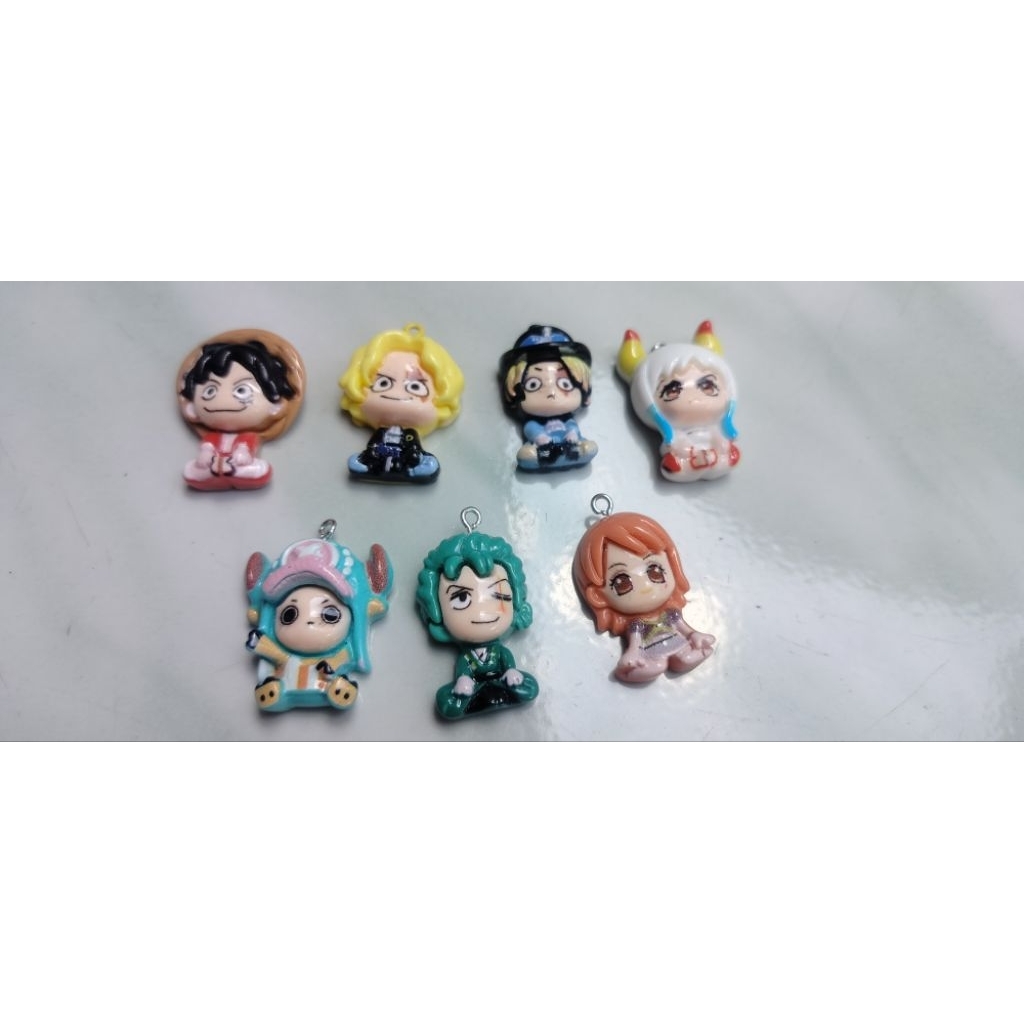 Bandul Karakter Clay Resin One Piece/ Gantungan HP One piece/ Gantungan Kunci
