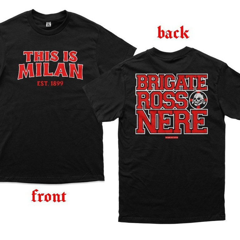 Kaos rossoneri ac milan fans tshirt ac milan combed