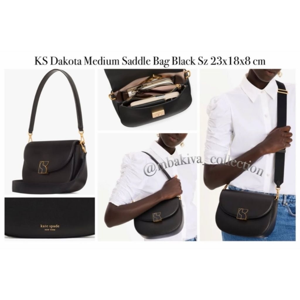 K S Dakota Medium Saddle Bag Black