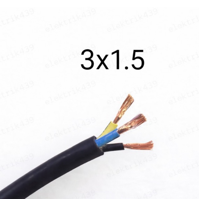 Perdana 3 x 1.5milimeter ( mm ) NYYHY Kabel Listrik Hitam Kabel Listrik Serabut Hitam NYYHY 3 x 1.5 