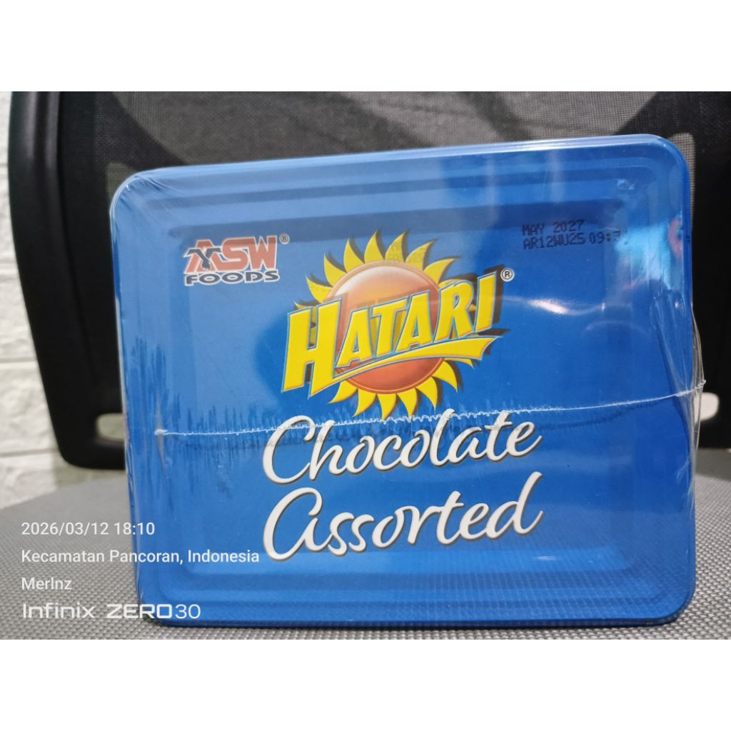 Biskuit rasa cokelat kaleng 350g dari HATARI Chocolate Assorted