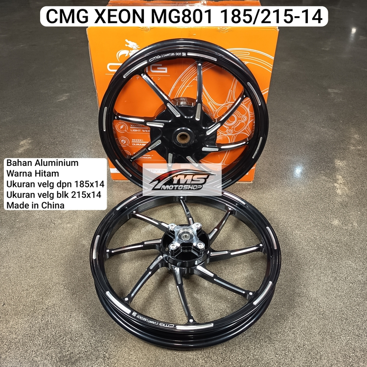 CMG VELG MOTOR XEON MG801 185/215 RING 14 HITAM