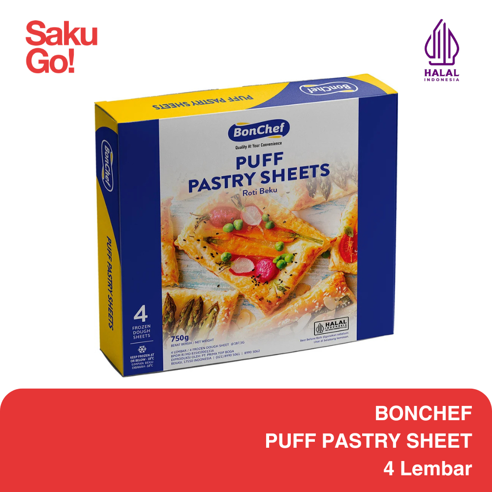 BONCHEF Puff Pastry Sheet 750gr 4 Lembar Kulit Puff Pastry