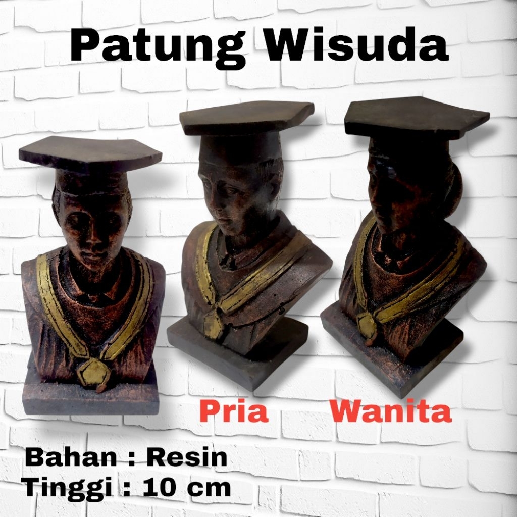 PATUNG KEPALA WISUDA RESIN