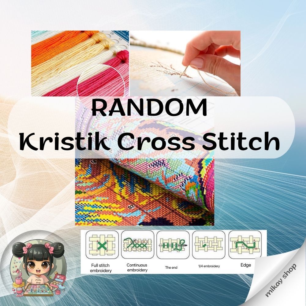 Kristik paket lengkap produk random Kristik Cross Stitch
