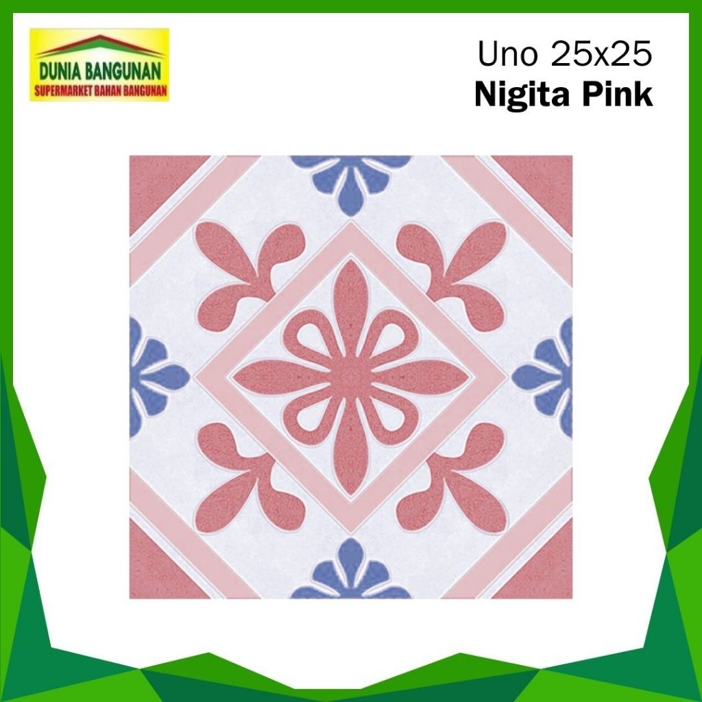 Keramik Lantai 25x25 Uno Nigita Pink KW1 Keramik Lantai Kamar Mandi Kasar