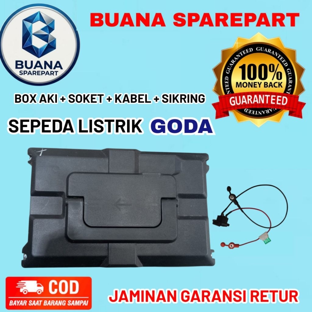 kabel aki + box aki sepeda listrik goda asli original